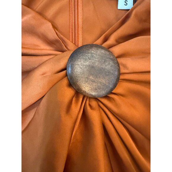 NWT Andrea Iyamah Behati Cropped Top & Wrap Midi Skirt‎ Set Rust Size S - Picture 11 of 16